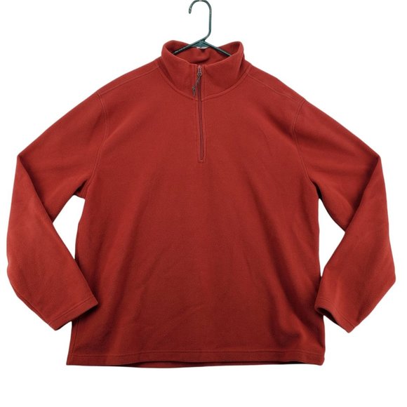 St John's Bay Shirt Men's Long Sleeve1/4 Zip Pullover Polyester Blend Red XL - Picture 1 of 11